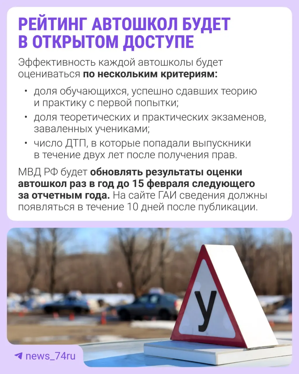Первый национальный рейтинг автошкол составят по итогам 2027 года и опубликуют в 2028 году. Приказ вступает в силу 28 мая — оценку организаций будут проводить по ряду критериев.