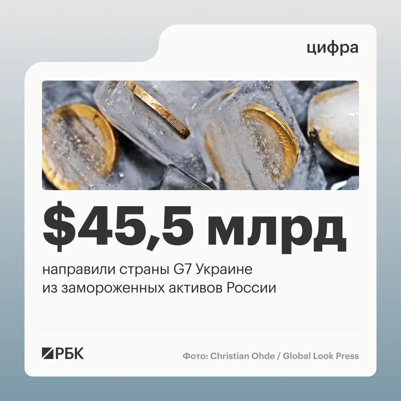 Минфин Украины сообщает, что страны «Большой семёрки» предоставили Киеву свыше $45 млрд кредитов, финансирование происходило за счёт доходов от замороженных российских активов.
